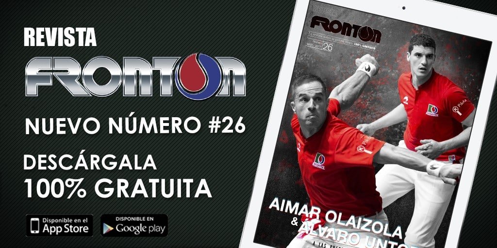 Olaizola II y Untoria son nombres propios de la Revista Frontón