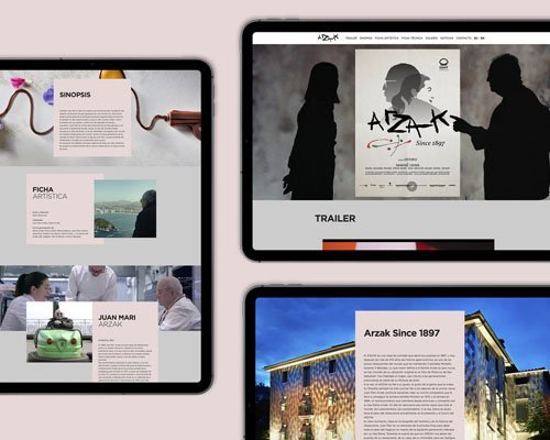 Diseño web de la página del documental Arzak Since 1897